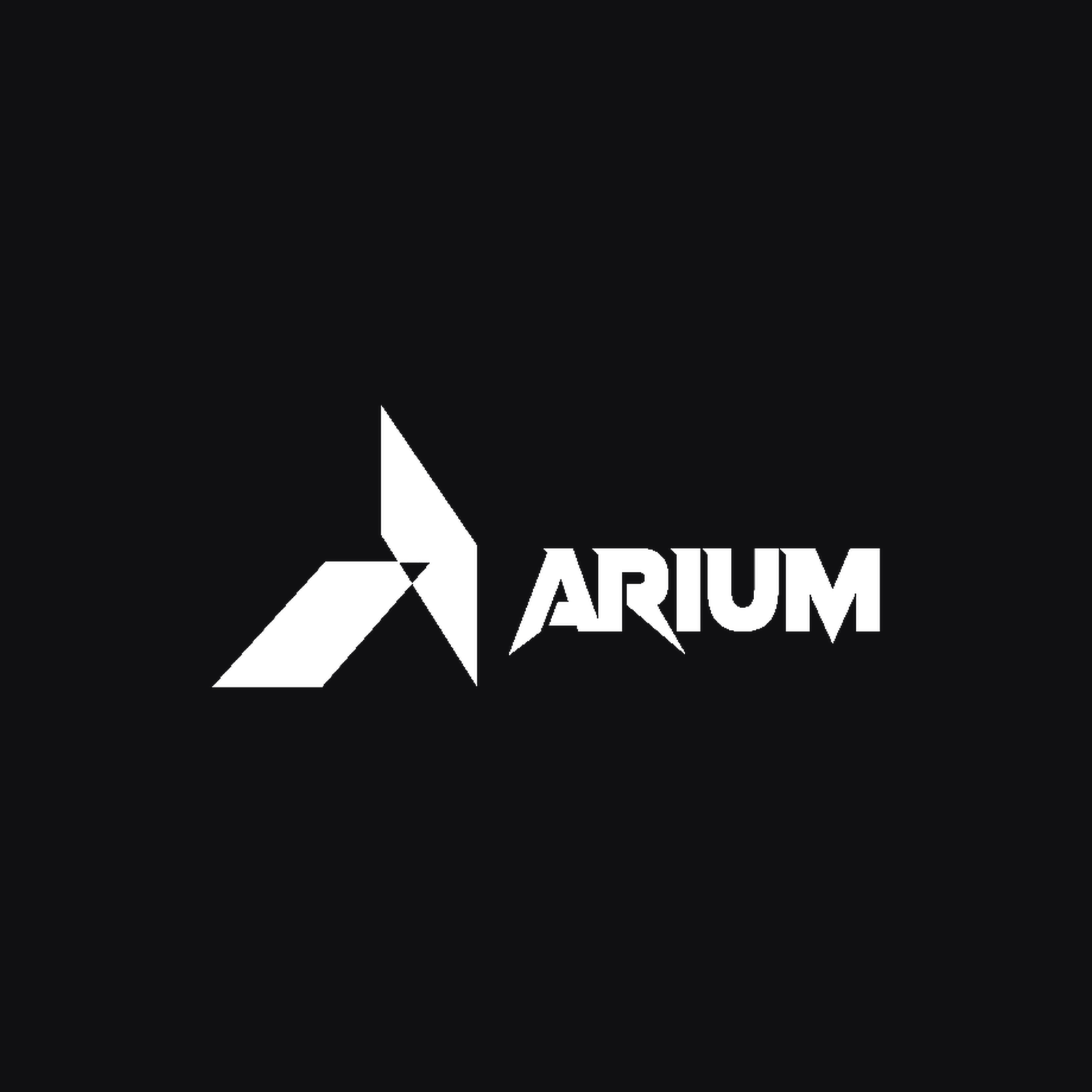 Arium logo in white on black — knockout variant for dark surfaces