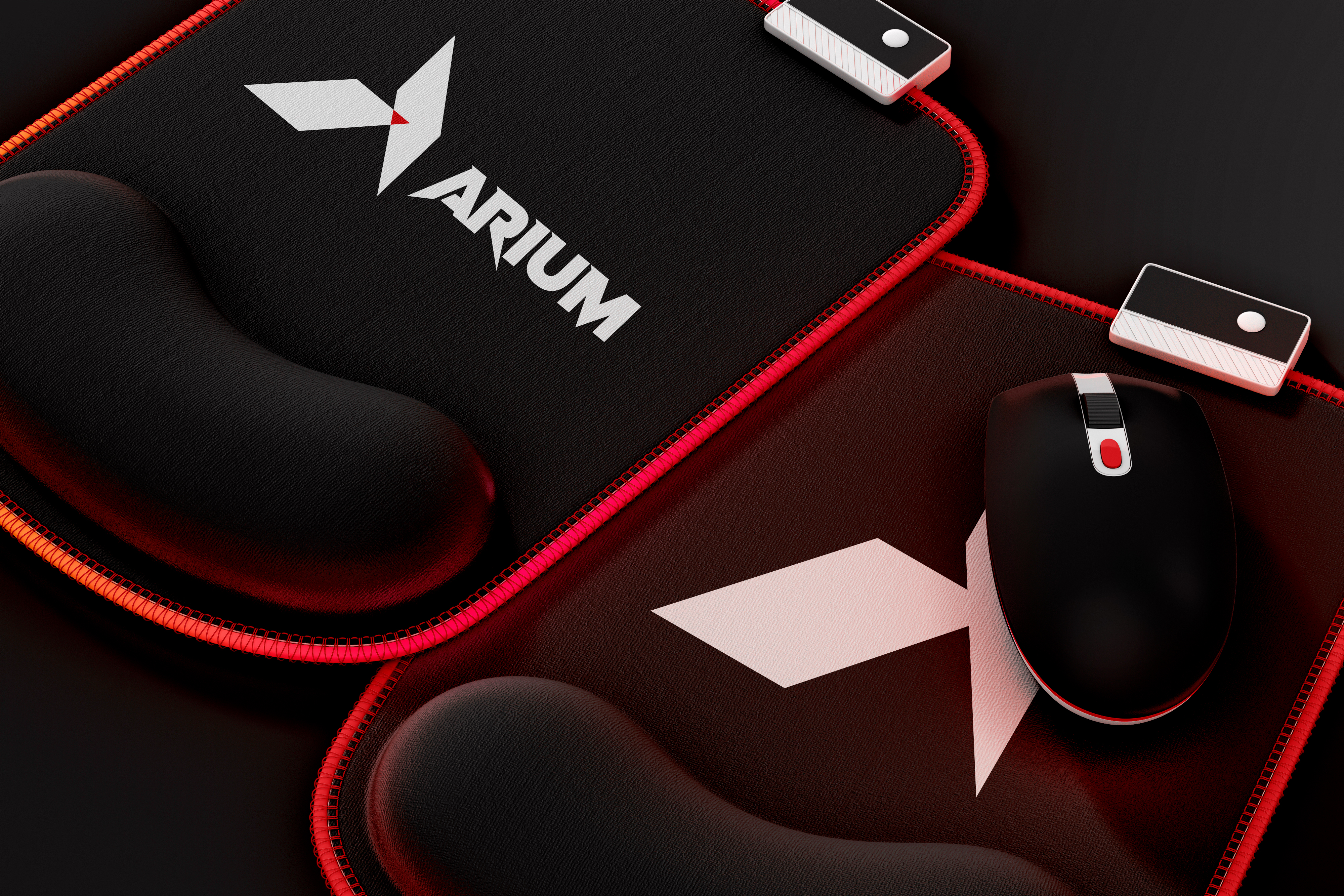 ARIUM extended mousepad with embossed monogram pattern