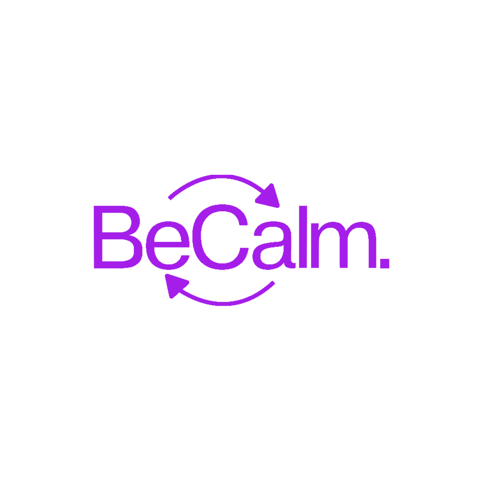 Becalm logo in brand colour on light backdrop — reverse variant