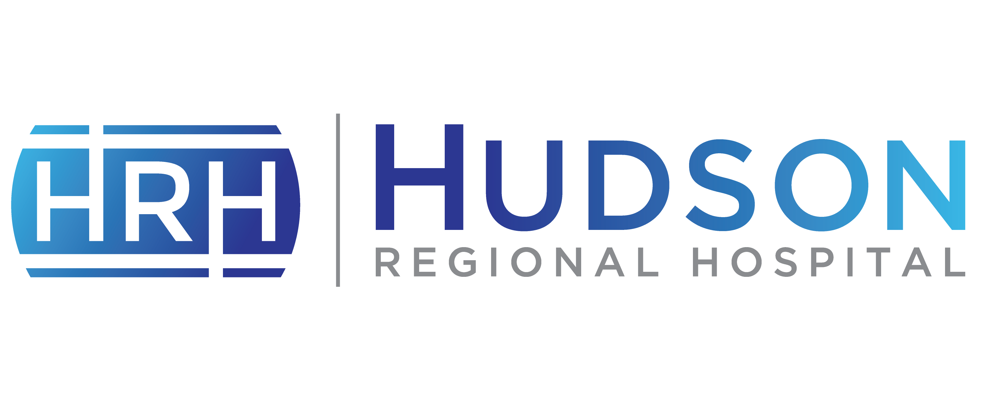 Hudson Regional Hospital lockup — HRH monogram with full wordmark and tagline
