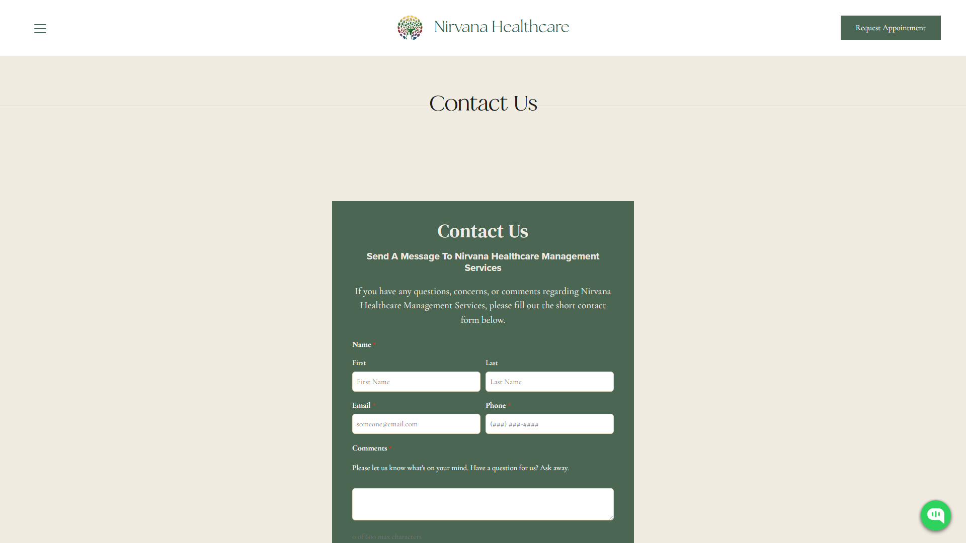 Contact page