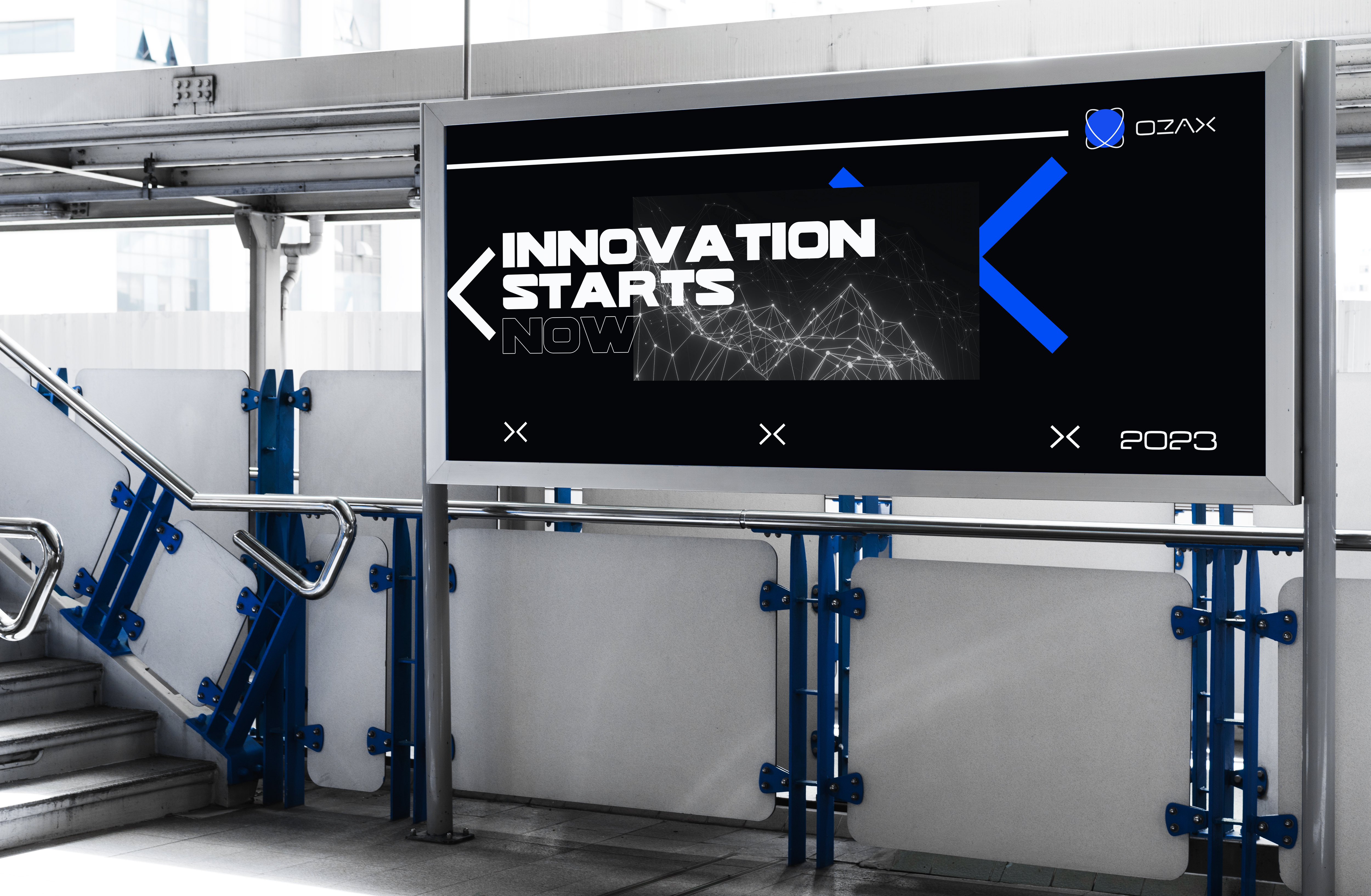 OZAX outdoor billboard — Innovation Starts Now
